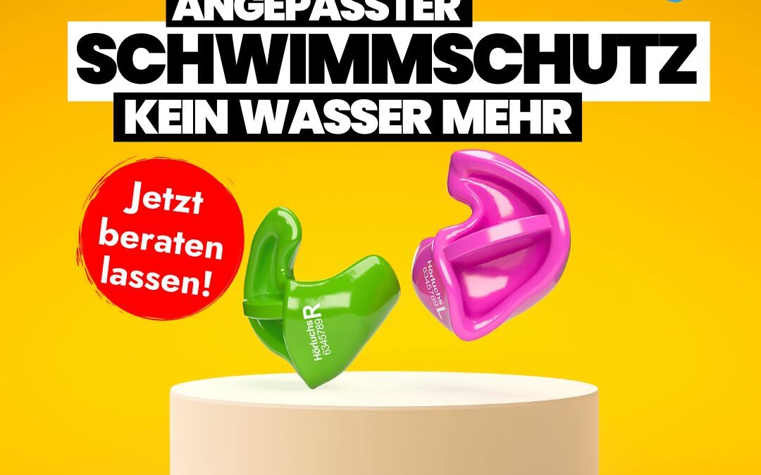 🌊 Kein Wasser mehr im Ohr – mit Ihrem individuell angepassten Schwimmschutz!