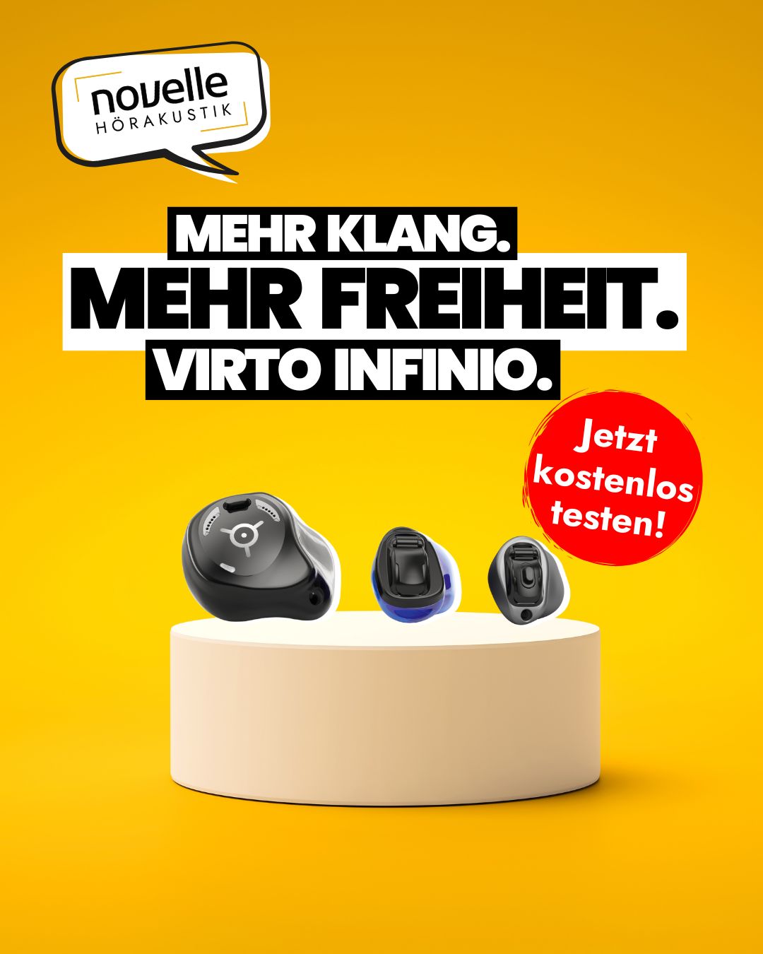 Novelle Hörakustik in Singen Hörgeräte in Singen - 3 Bauformen Virto Infinio Ultra Podium