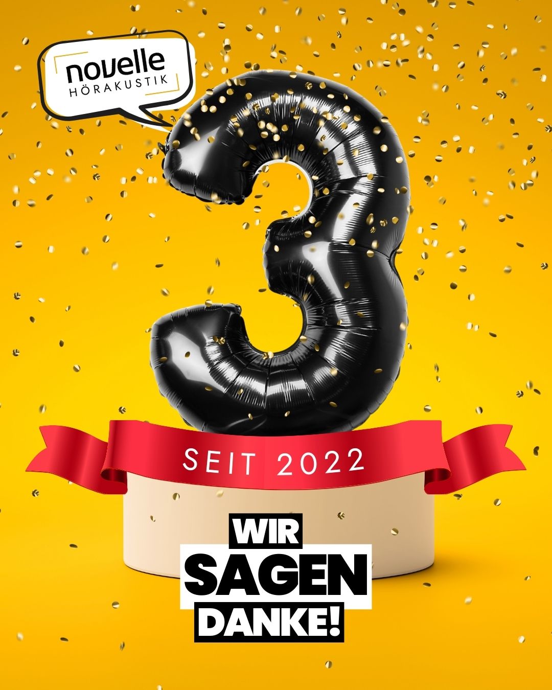 Novelle Hörakustik in Singen Hörgeräte in Singen - Jubiläum - 3 Jahre