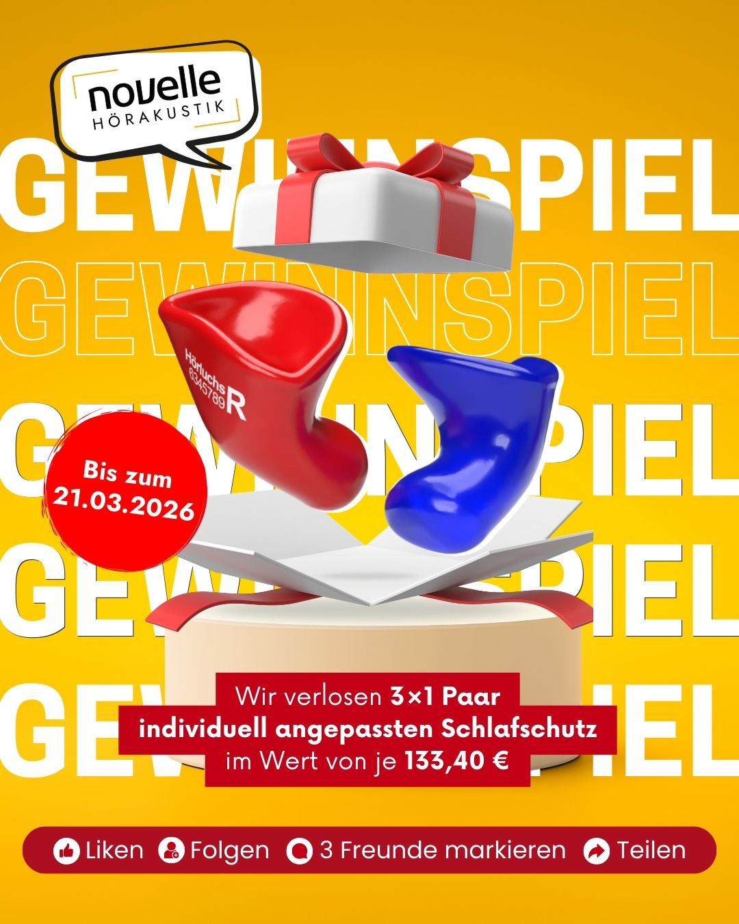 Novelle Hörakustik in Singen Hörgeräte in Singen - Gewinnspiel Schlafschutz Podium