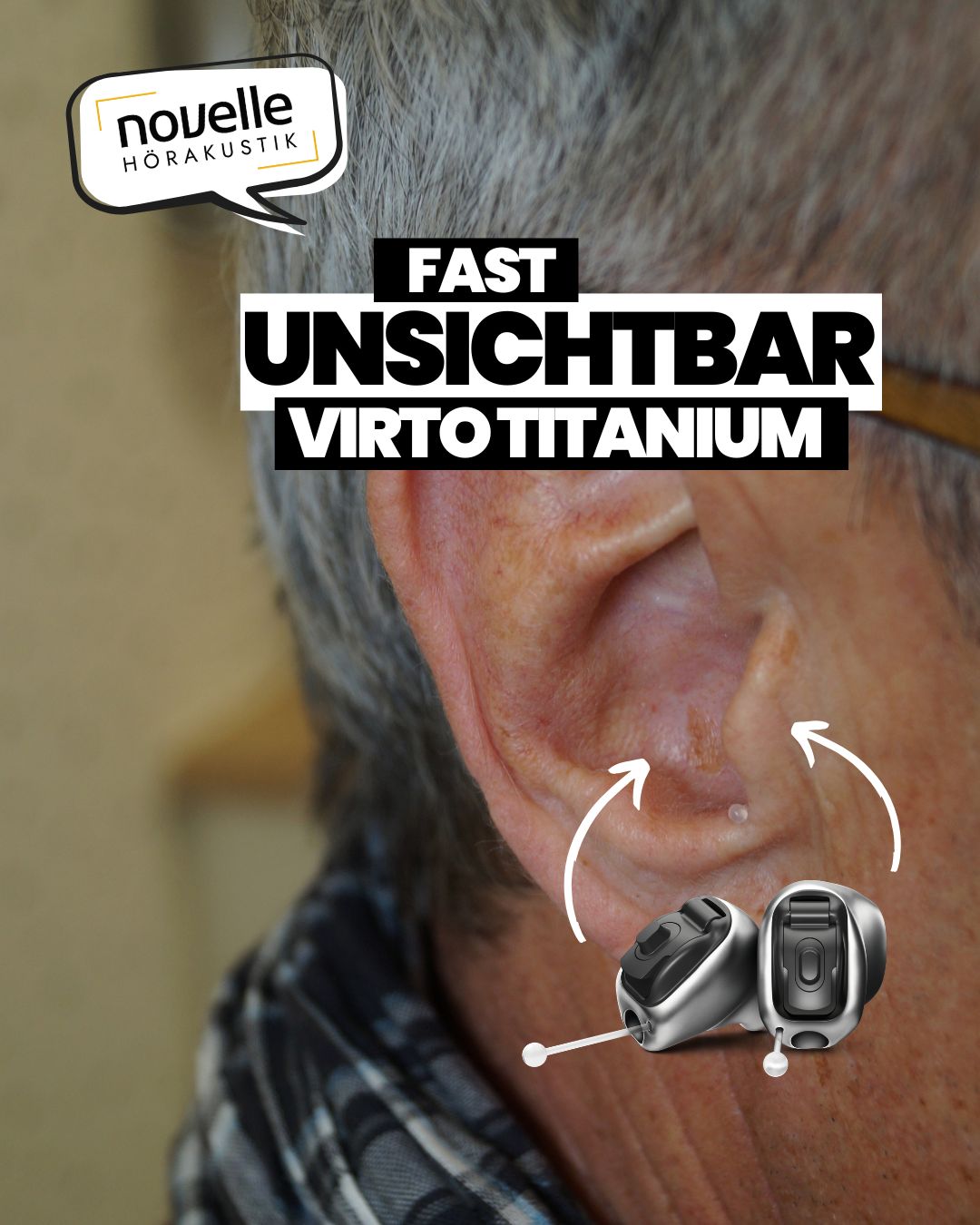 Novelle Hörakustik in Singen Hörgeräte in Singen - Kunde - Virto Titanium Infinio - In dem Ohr Hörgeräte