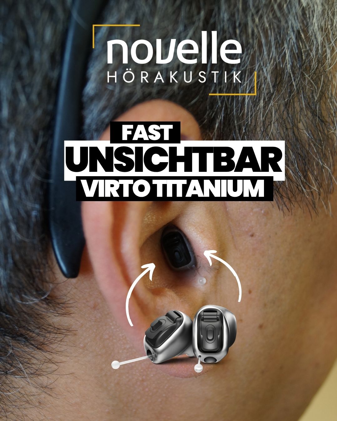 Novelle Hörakustik in Singen Hörgeräte in Singen - Kunde - Virto Titanium Infinio - In dem Ohr Hörgeräte